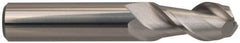 Guhring - 3/8", 7/8" LOC, 3/8" Shank Diam, 2-1/2" OAL, 2 Flute, Solid Carbide Square End Mill - Single End, Uncoated, Spiral Flute, 45° Helix, Centercutting, Right Hand Cut, Right Hand Flute, Series 3174 - Exact Tool & Supply