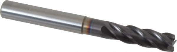 Guhring - 8mm, 24mm LOC, 8mm Shank Diam, 75mm OAL, 4 Flute, Solid Carbide Square End Mill - Single End, FIREX Finish, Spiral Flute, 35/38° Helix, Centercutting, Right Hand Cut, Right Hand Flute, Series 3839 - Exact Tool & Supply