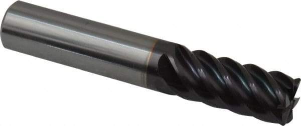 Guhring - 1/2", 6 Flute, Single End, Solid Carbide, 0.031" Corner Radius End Mill - 3" OAL, 45° Helix, Right Hand Flute, 1" LOC, Right Hand Cut - Exact Tool & Supply