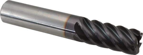 Guhring - 1/2", 6 Flute, Single End, Solid Carbide, 1/16" Corner Radius End Mill - 3" OAL, 45° Helix, Right Hand Flute, 1" LOC, Right Hand Cut - Exact Tool & Supply