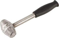 American Hammer - 3 Lb Head 1-1/4" Face Lead Alloy Hammer - 10" OAL, Steel Handle with Grip - Exact Tool & Supply