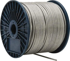 Value Collection - 3/16" x 3/32" Diam, Aircraft Cable - 920 Lb Breaking Strength, 7 x 7 Strand Core, Vinyl Coating - Exact Tool & Supply