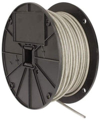 Value Collection - 3/16" x 3/32" Diam, Aircraft Cable - 920 Lb Breaking Strength, 7 x 7 Strand Core, Vinyl Coating - Exact Tool & Supply