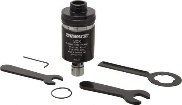 Tapmatic - Model 30X, No. 0 Min Tap Capacity, 1/4 Inch Max Mild Steel Tap Capacity, JT6 Mount Tapping Head - 21600 (J116), 21700 (J117) Compatible, Includes Tap Clamping Wrenches, for Manual Machines - Exact Tool & Supply