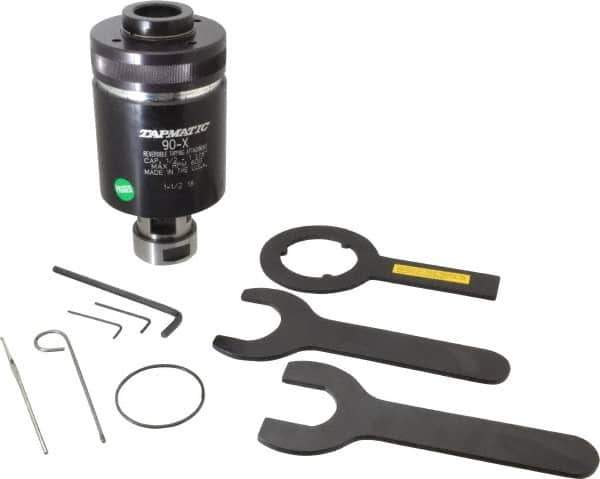 Tapmatic - Model 90X, 1/2 Inch Min Tap Capacity, 1-1/8 Inch Max Mild Steel Tap Capacity, 1-1/2 - 18 Mount Tapping Head - 26100 (J461), 26200 (J462) Compatible, Includes Tap Clamping Wrenches, for Manual Machines - Exact Tool & Supply