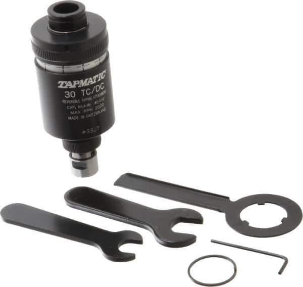 Tapmatic - Model 30TC/DC, No. 0 Min Tap Capacity, 1/4 Inch Max Mild Steel Tap Capacity, JT33 Mount Tapping Head - 21600 (J116), 21700 (J117) Compatible, Includes Tap Clamping Wrenches, for Manual Machines - Exact Tool & Supply