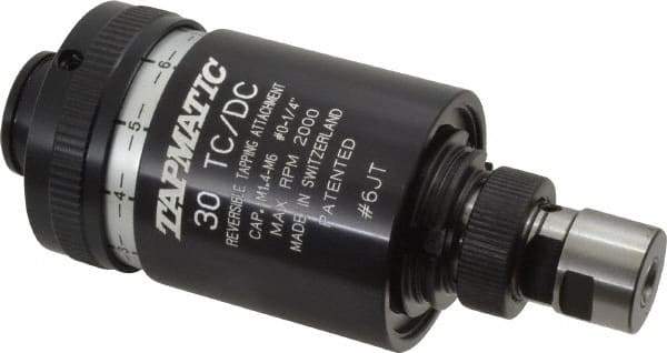 Tapmatic - Model 30TC/DC, No. 0 Min Tap Capacity, 1/4 Inch Max Mild Steel Tap Capacity, JT6 Mount Tapping Head - 21600 (J116), 21700 (J117) Compatible, Includes Tap Clamping Wrenches, for Manual Machines - Exact Tool & Supply