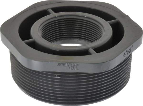 Value Collection - 4 x 2" PVC Plastic Pipe Reducer Bushing - Schedule 80, MIPT x FIPT End Connections - Exact Tool & Supply