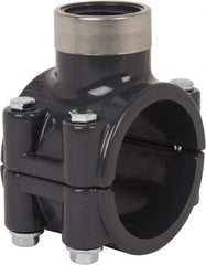 Value Collection - 2 x 1" PVC Plastic Pipe Clamp On Saddle with Viton O-Ring - Schedule 80, Pipe O.D. x SR Fipt End Connections - Exact Tool & Supply
