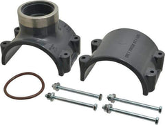 Value Collection - 4 x 2" PVC Plastic Pipe Clamp On Saddle with Viton O-Ring - Schedule 80, Pipe O.D. x SR Fipt End Connections - Exact Tool & Supply