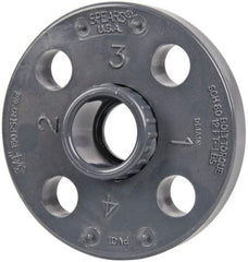 Value Collection - 3/4" Pipe, 3-7/8" OD, PVC Socket Pipe Flange - Schedule 80, Gray - Exact Tool & Supply