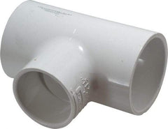 Value Collection - 2 x 2 x 1-1/2" PVC Plastic Pipe Reducing Tee - Schedule 40, All Slip End Connections - Exact Tool & Supply