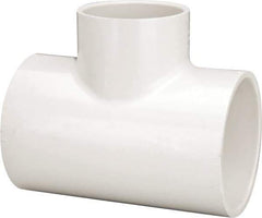 Value Collection - 4 x 4 x 3" PVC Plastic Pipe Reducing Tee - Schedule 40, All Slip End Connections - Exact Tool & Supply