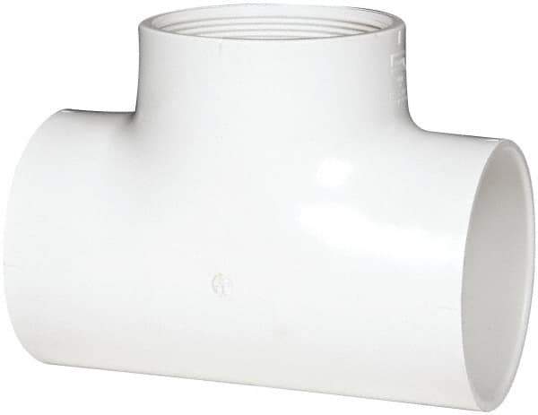 Value Collection - 4" PVC Plastic Pipe Tee - Schedule 40, Slip x FIPT End Connections - Exact Tool & Supply
