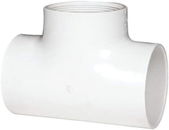 Value Collection - 4" PVC Plastic Pipe Tee - Schedule 40, Slip x FIPT End Connections - Exact Tool & Supply