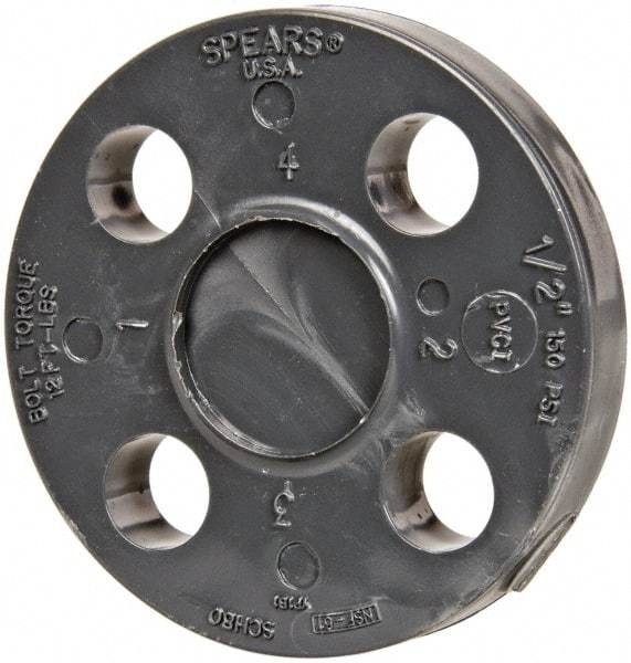 Value Collection - 1/2" Pipe, 3-1/2" OD, PVC Blind Pipe Flange - Schedule 80, Gray - Exact Tool & Supply
