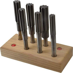Made in USA - 5/8" to 1", Chucking Reamer Set - Straight Flute, Right Hand Cut, 6 Pieces - Exact Tool & Supply