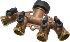 Midwest Control - 3/4 NH Garden Hose Coupler - Brass, Female Swivel Nut to Male Hose Connector - Exact Tool & Supply