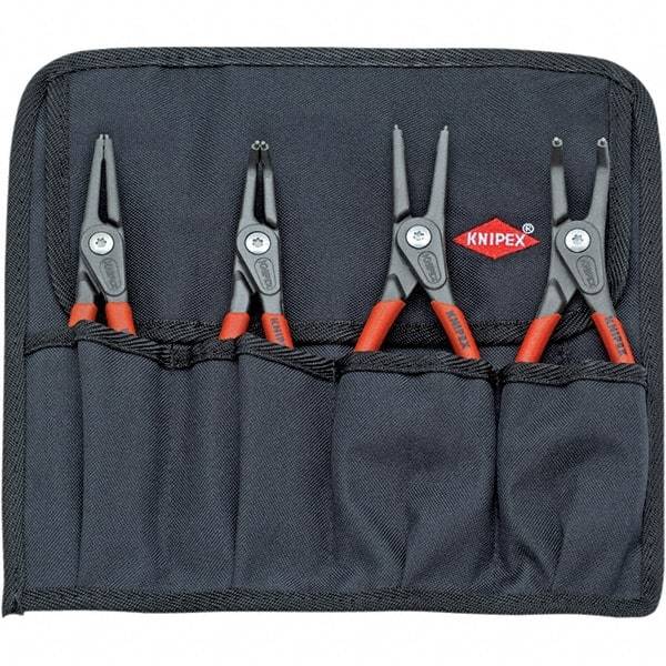 Knipex - 4 Piece Snap Ring Plier Set - Comes in Tool Roll - Exact Tool & Supply