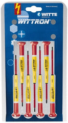 Witte - 7 Piece Phillips & Slotted Screwdriver Set - - Exact Tool & Supply
