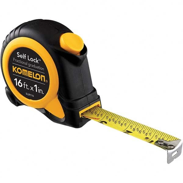 Komelon - 16' x 1" Yellow Blade Tape Measure - Exact Tool & Supply