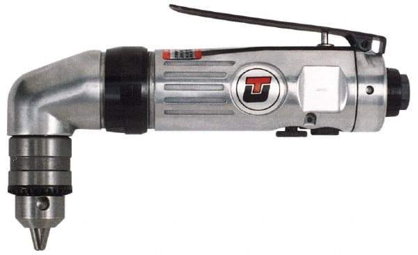Universal Tool - 3/8" Reversible Keyed Chuck - Right Angle Handle, 1,800 RPM, 4.6 CFM, 0.5 hp, 90 psi - Exact Tool & Supply