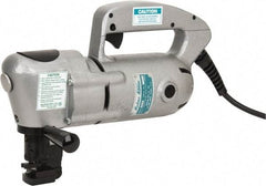 Modern Manufacturing - 110 and 220V, 7 Amp, Electric Power Nibbler - 10 (Stainless Steel) and 7 (Mild Steel) Gauge Cutting Capacity, 1 HP - Exact Tool & Supply