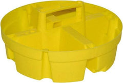 Bucket Boss - 4 Pocket Yellow Plastic Bucket Organizer - 10-1/2" Wide x 10-1/4" Deep x 4" High - Exact Tool & Supply