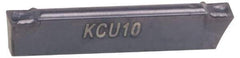 Kennametal - 0605A4G GUP Grade KCU25, 6.05mm Cutting Width Carbide Grooving Insert - 4.5mm Max Depth of Cut, Neutral, 0.4mm Corner Radius, AlTiN Finish - Exact Tool & Supply