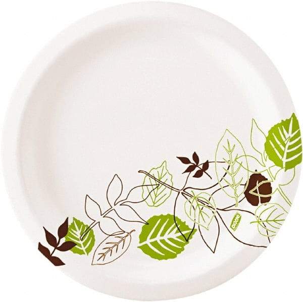 Dixie - Pathways Soak-Proof Shield Mediumweight Paper Plates, 6 7/8" - Green, Burgundy - Exact Tool & Supply