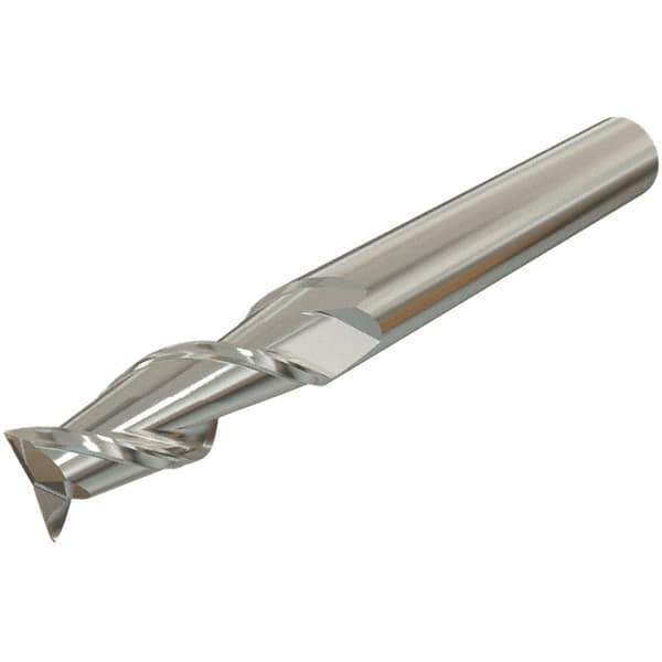 Iscar - 8mm, 20mm LOC, 8mm Shank Diam, 63mm OAL, 2 Flute, Solid Carbide Square End Mill - Single End, Uncoated, Spiral Flute, 45° Helix, Right Hand Cut, Right Hand Flute - Exact Tool & Supply