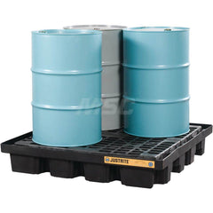 Justrite - Spill Pallets, Platforms, Sumps & Basins; Type: EcoPolyBlend? DrumSheds? ; Number of Drums: 4 ; Sump Capacity (Gal.): 79.00 ; Load Capacity (Lb.): 2500.000 ; Material: Polyethylene ; Height (Inch): 9 - Exact Tool & Supply