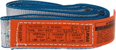 Lift-All - 4' Long x 2" Wide, 6,400 Lb Vertical Capacity, 1 Ply, Polyester Web Sling - 5,000 Lb Choker Capacity - Exact Tool & Supply