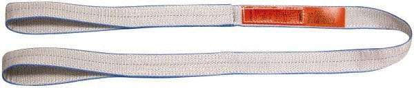 Lift-All - 20' Long x 3" Wide, 4,800 Lb Vertical Capacity, 1 Ply, Polyester Web Sling - 3,800 Lb Choker Capacity, Silver (Color) - Exact Tool & Supply