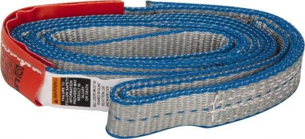 Lift-All - 7' Long x 1" Wide, 1,600 Lb Vertical Capacity, 1 Ply, Polyester Web Sling - 1,250 Lb Choker Capacity - Exact Tool & Supply