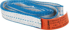 Lift-All - 9' Long x 1" Wide, 1,600 Lb Vertical Capacity, 1 Ply, Polyester Web Sling - 1,250 Lb Choker Capacity - Exact Tool & Supply