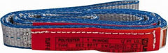 Lift-All - 4' Long x 1" Wide, 3,200 Lb Vertical Capacity, 2 Ply, Polyester Web Sling - 2,500 Lb Choker Capacity - Exact Tool & Supply