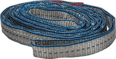 Lift-All - 9' Long x 1" Wide, 3,200 Lb Vertical Capacity, 2 Ply, Polyester Web Sling - 2,500 Lb Choker Capacity - Exact Tool & Supply