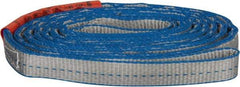 Lift-All - 12' Long x 1" Wide, 3,200 Lb Vertical Capacity, 2 Ply, Polyester Web Sling - 2,500 Lb Choker Capacity - Exact Tool & Supply