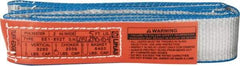 Lift-All - 5' Long x 2" Wide, 3,200 Lb Vertical Capacity, 1 Ply, Polyester Web Sling - 2,500 Lb Choker Capacity - Exact Tool & Supply