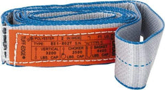 Lift-All - 7' Long x 2" Wide, 3,200 Lb Vertical Capacity, 1 Ply, Polyester Web Sling - 2,500 Lb Choker Capacity - Exact Tool & Supply