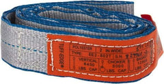Lift-All - 5' Long x 2" Wide, 6,400 Lb Vertical Capacity, 2 Ply, Polyester Web Sling - 5,000 Lb Choker Capacity - Exact Tool & Supply