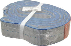 Lift-All - 7' Long x 2" Wide, 6,400 Lb Vertical Capacity, 2 Ply, Polyester Web Sling - 5,000 Lb Choker Capacity - Exact Tool & Supply