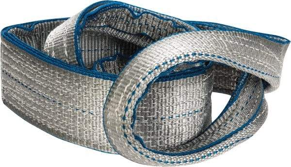 Lift-All - 4' Long x 3" Wide, 8,600 Lb Vertical Capacity, 2 Ply, Polyester Web Sling - 6,900 Lb Choker Capacity - Exact Tool & Supply