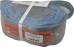 Lift-All - 7' Long x 3" Wide, 8,600 Lb Vertical Capacity, 2 Ply, Polyester Web Sling - 6,900 Lb Choker Capacity - Exact Tool & Supply