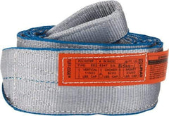 Lift-All - 10' Long x 4" Wide, 11,500 Lb Vertical Capacity, 2 Ply, Polyester Web Sling - 9,200 Lb Choker Capacity - Exact Tool & Supply