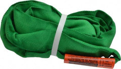 Lift-All - 5' Long x 1-3/8" Wide, Polyester Web Sling - 4,200 Lb Choker Capacity, 7/8" Diam Chain, Green - Exact Tool & Supply