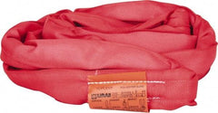 Lift-All - 8' Long x 2" Wide, Polyester Web Sling - 10,600 Lb Choker Capacity, 1-3/8" Diam Chain, Red - Exact Tool & Supply