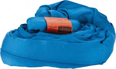 Lift-All - 8' Long x 2-5/8" Wide, Polyester Web Sling - 17,000 Lb Choker Capacity, 1-3/4" Diam Chain, Blue - Exact Tool & Supply
