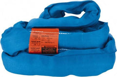 Lift-All - 10' Long x 2-5/8" Wide, Polyester Web Sling - 17,000 Lb Choker Capacity, 1-3/4" Diam Chain, Blue - Exact Tool & Supply